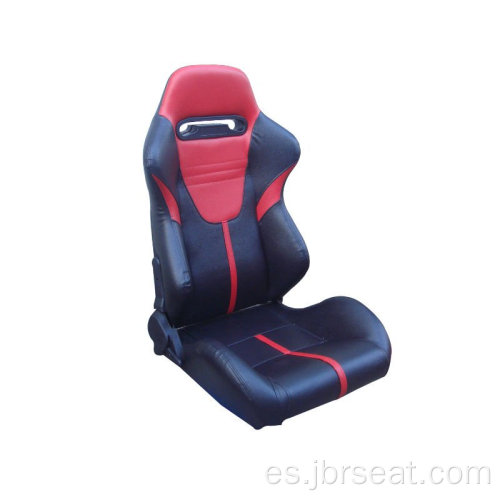 Asiento de carreras de un solo control deslizante de PVC negro